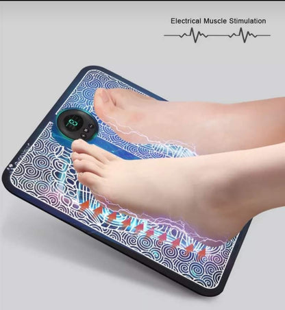 Foot massage. EMS (muscle stimulation technology) foot massager. For plantar fasciitis relief, foot pain relief massage, Achilles tendon neuropathy, improved circulation. Christmas gift